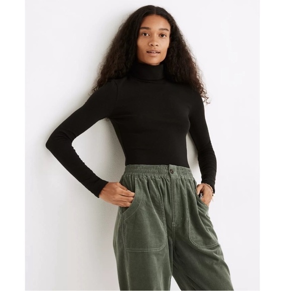 Madewell black turtleneck thong bodysuit size XXS new - Picture 1 of 5